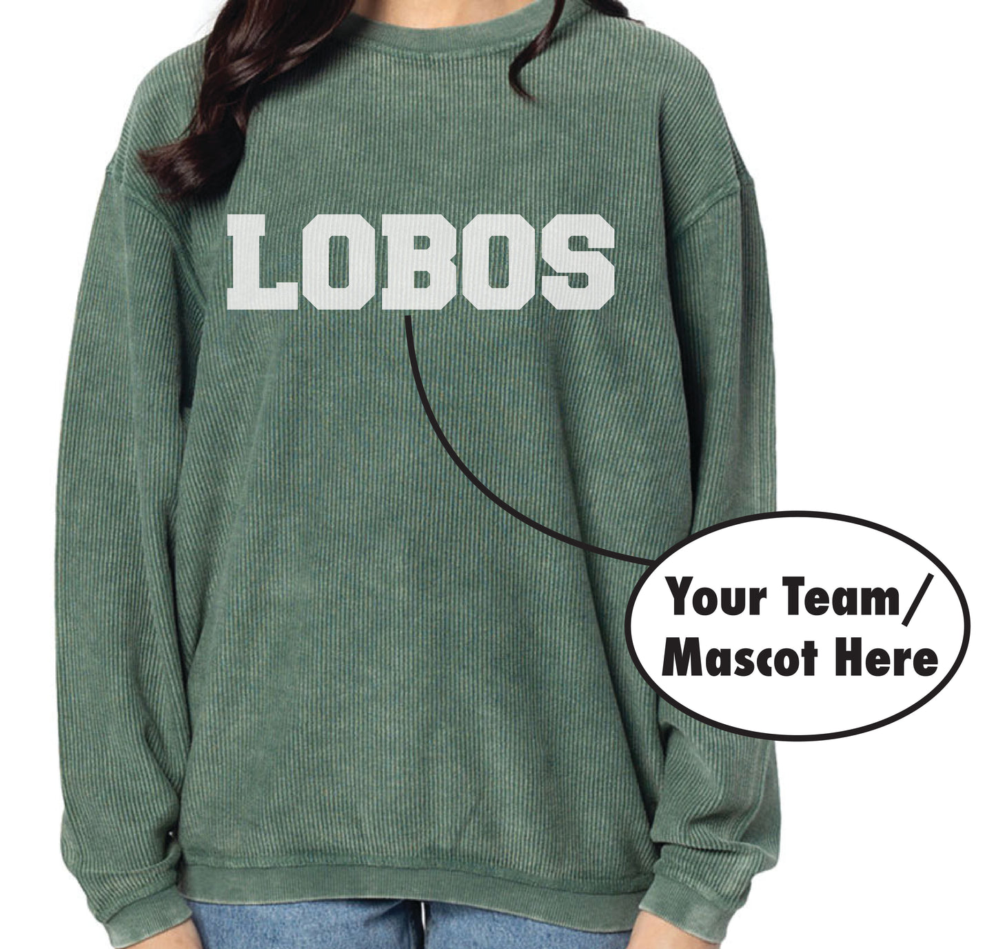 Favorite Team Ladies Corded Sweatshirt (Customizable)